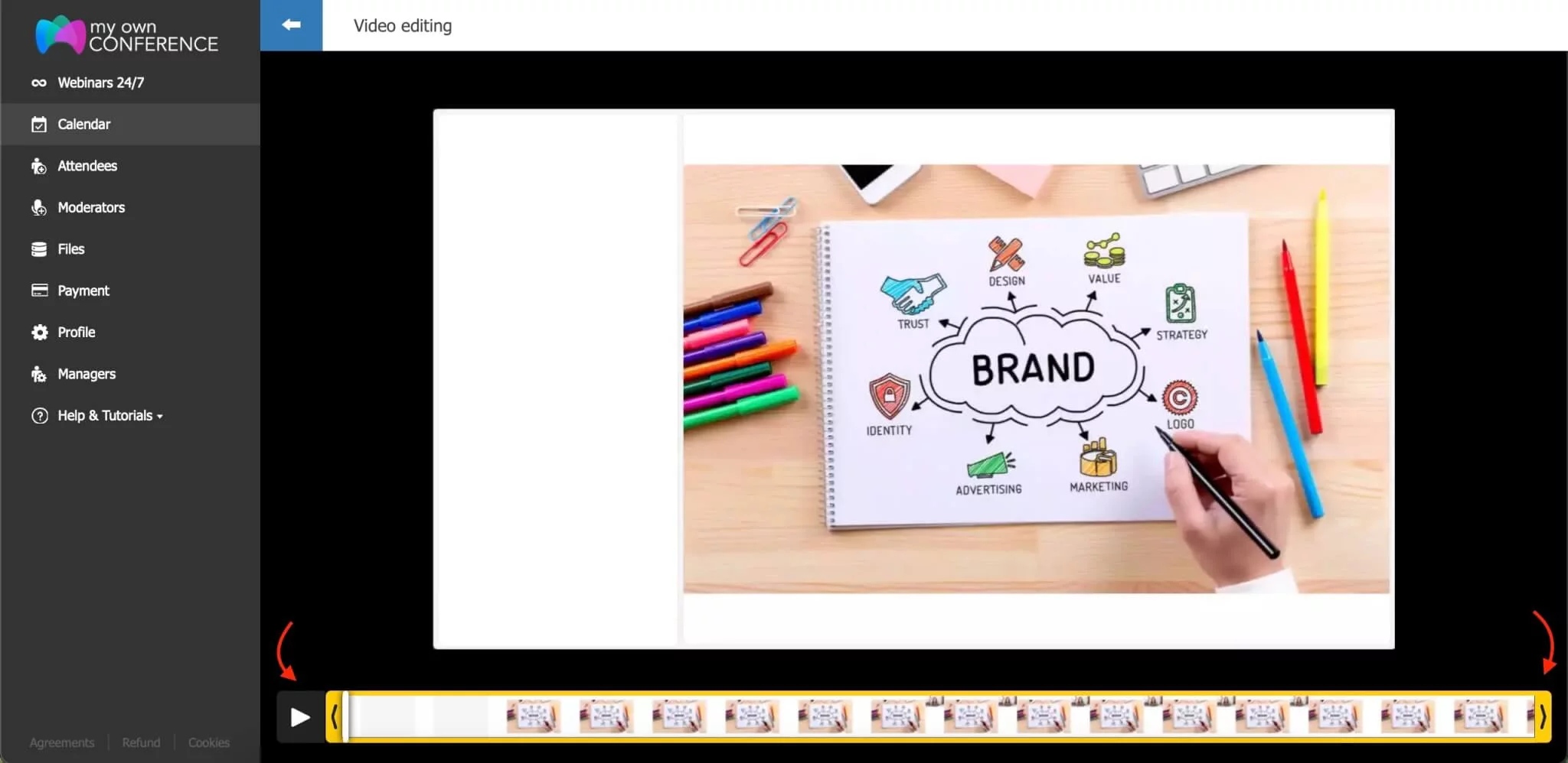 Trim and resize the webinar recording Trim and resize the webinar recording