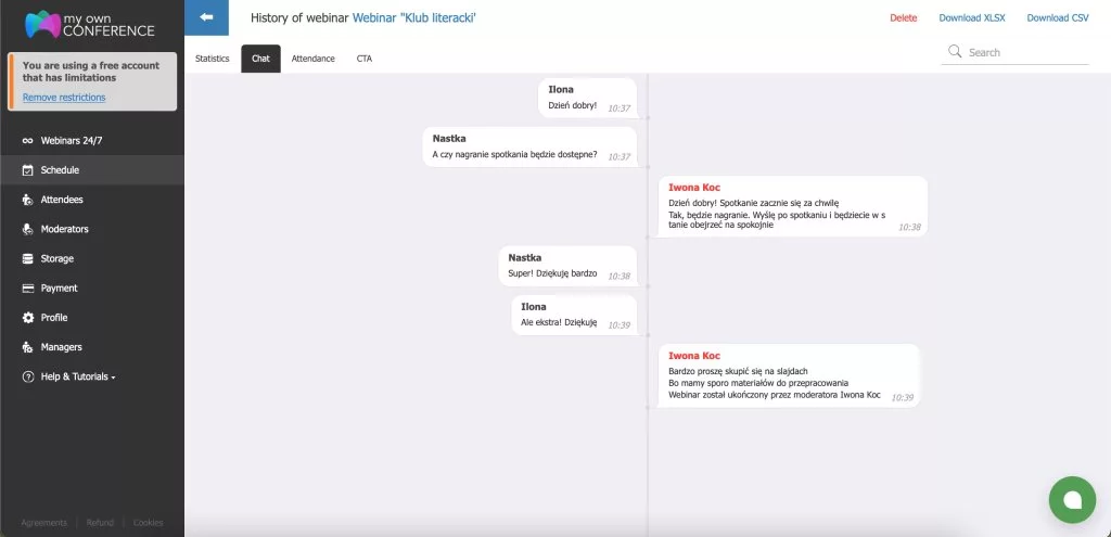 How to extract chat history?