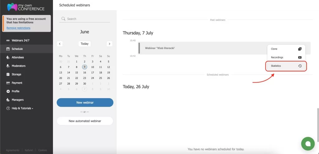 Statistics in your dashboard