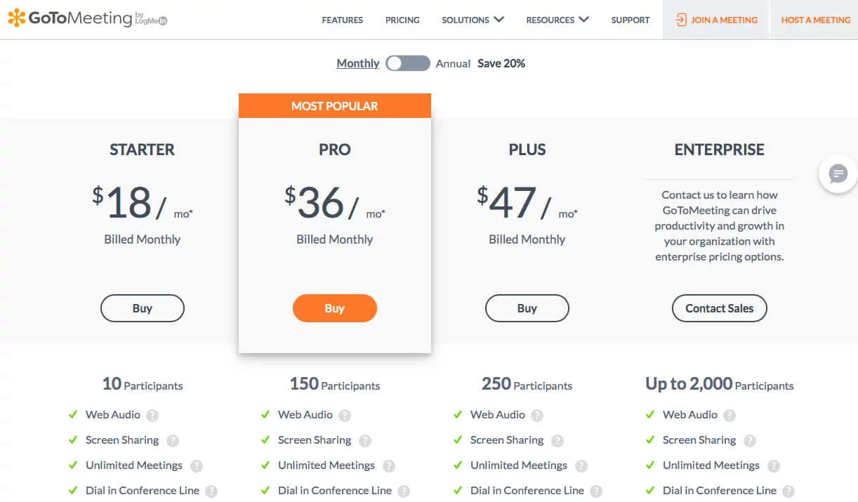 GoToMeeting pricing