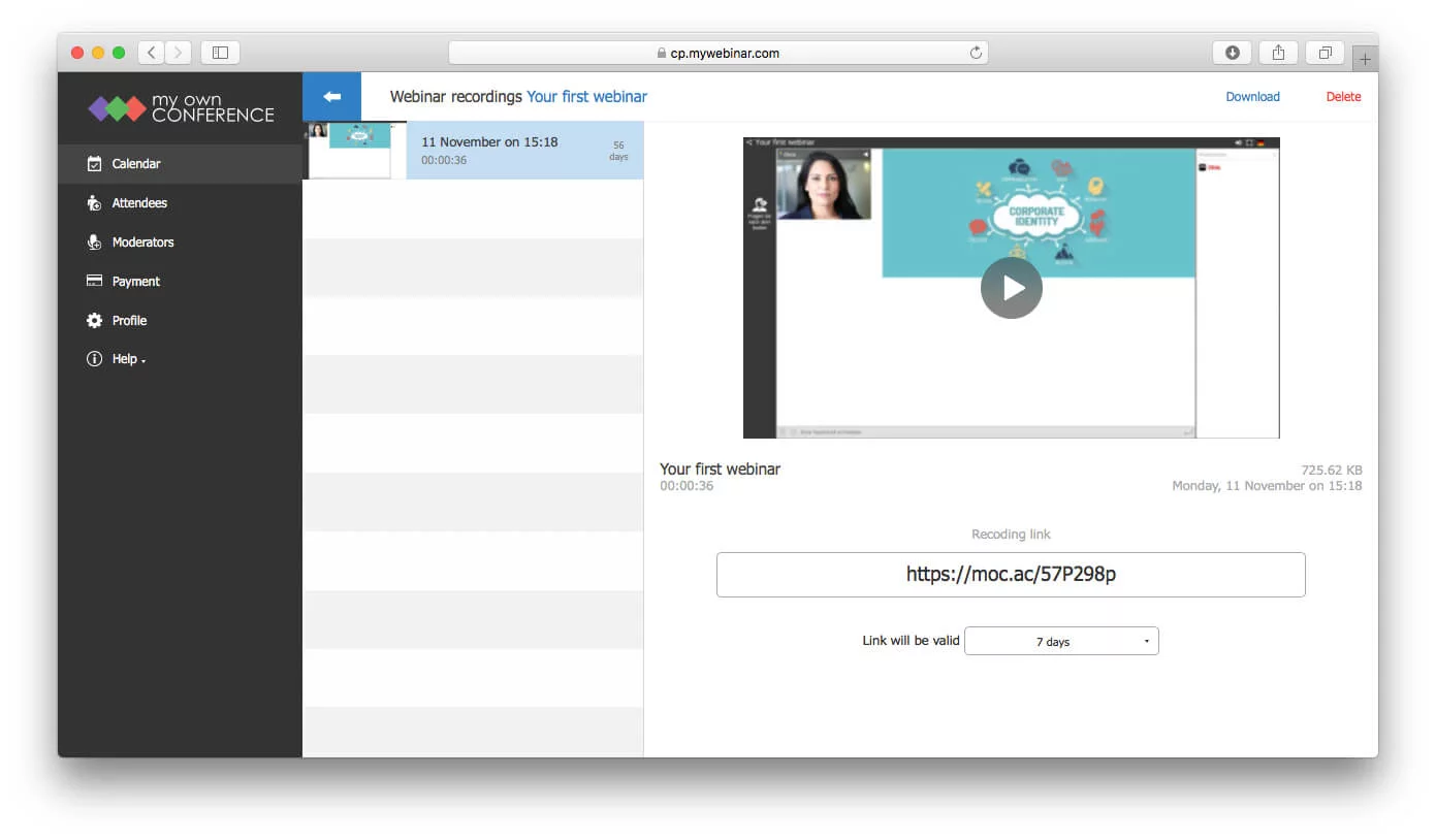Web conferencing recording