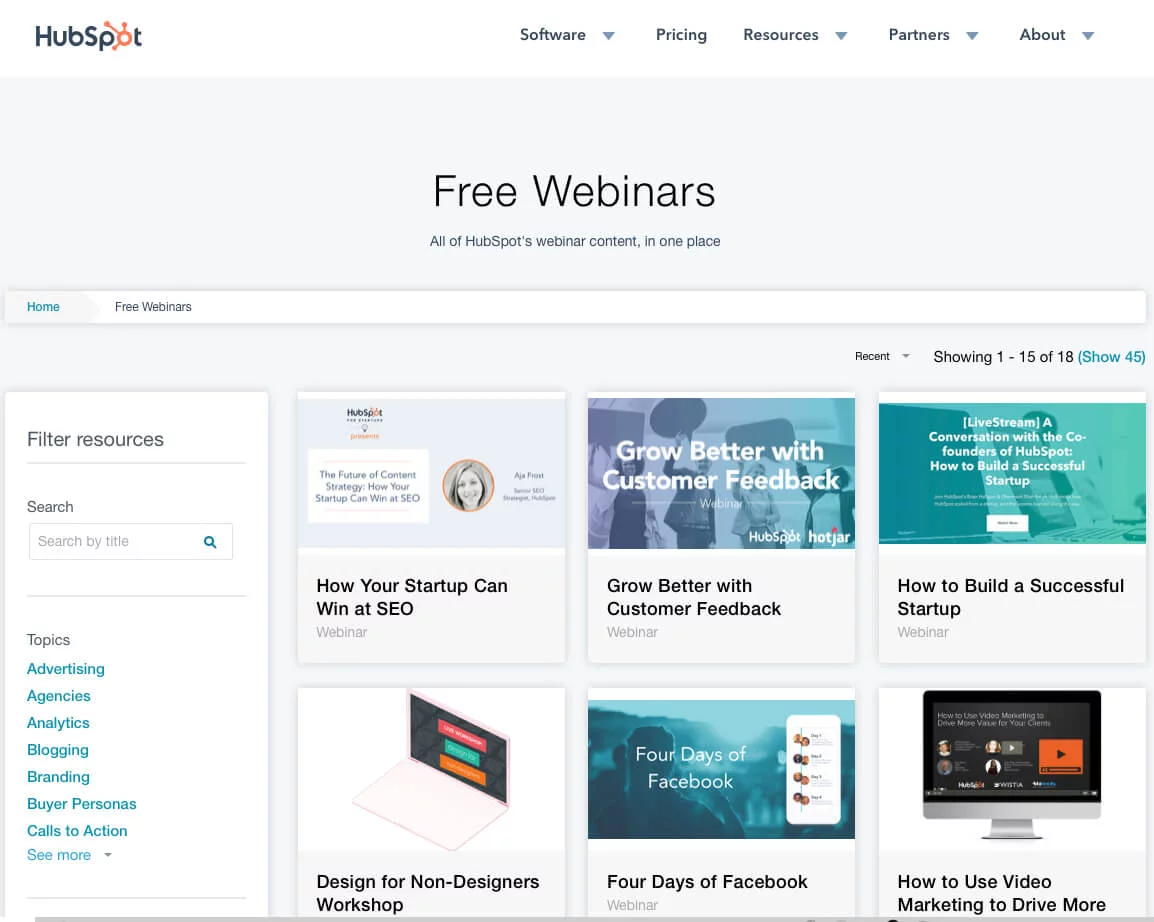 Website content with HubSpot