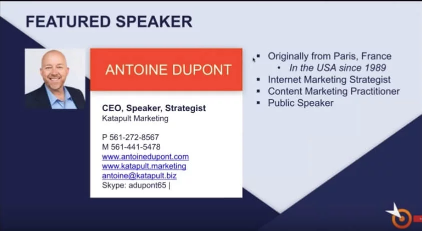 Write a detailed overview of each speaker