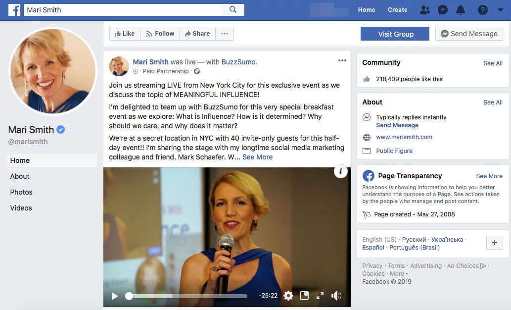 Mari Smith Facebook