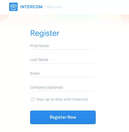 The registration form