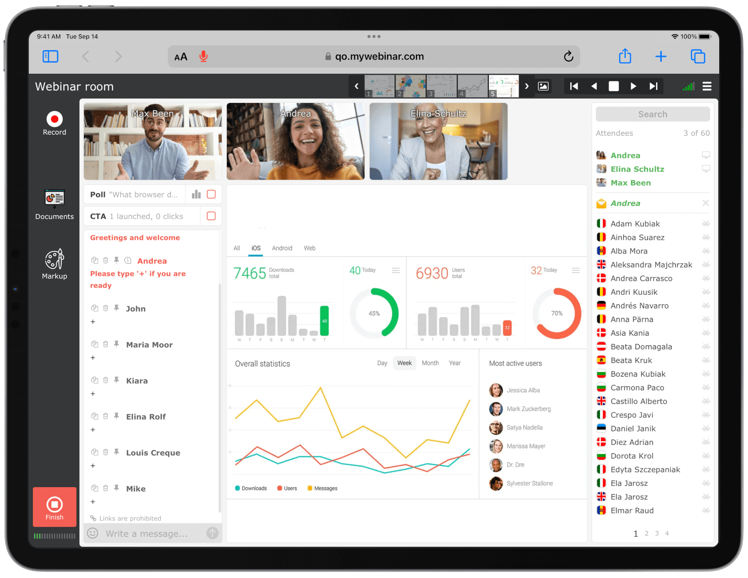 Engage your audience with seamless webinar experiences Virtual audience attending an online seminar