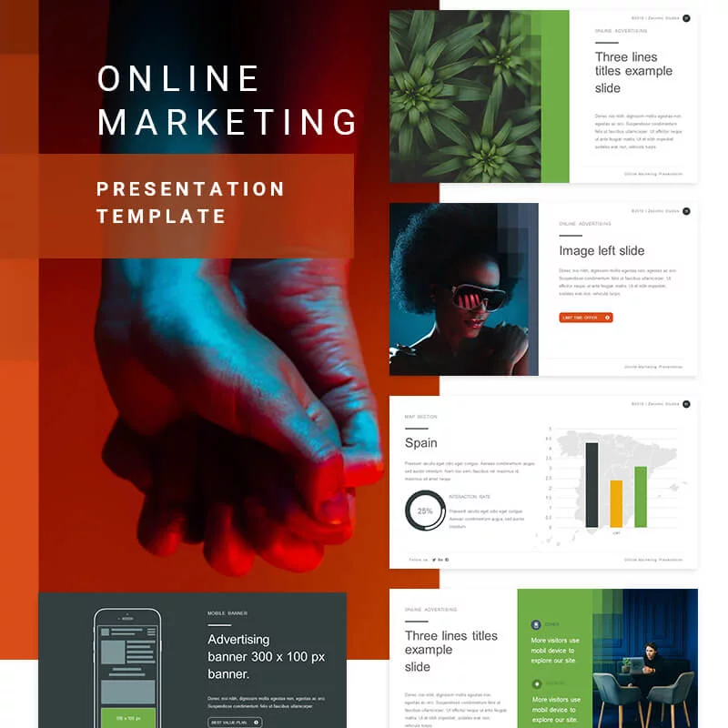 Online marketing, presentation template