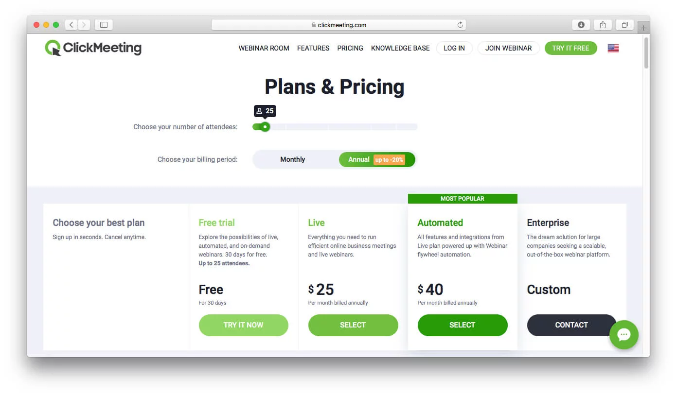 ClickMeeting pricing