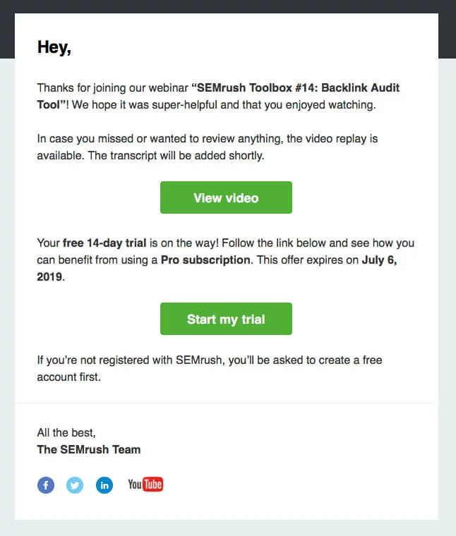 Your follow-up email