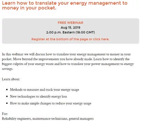 Energy Management Webinar Invitation