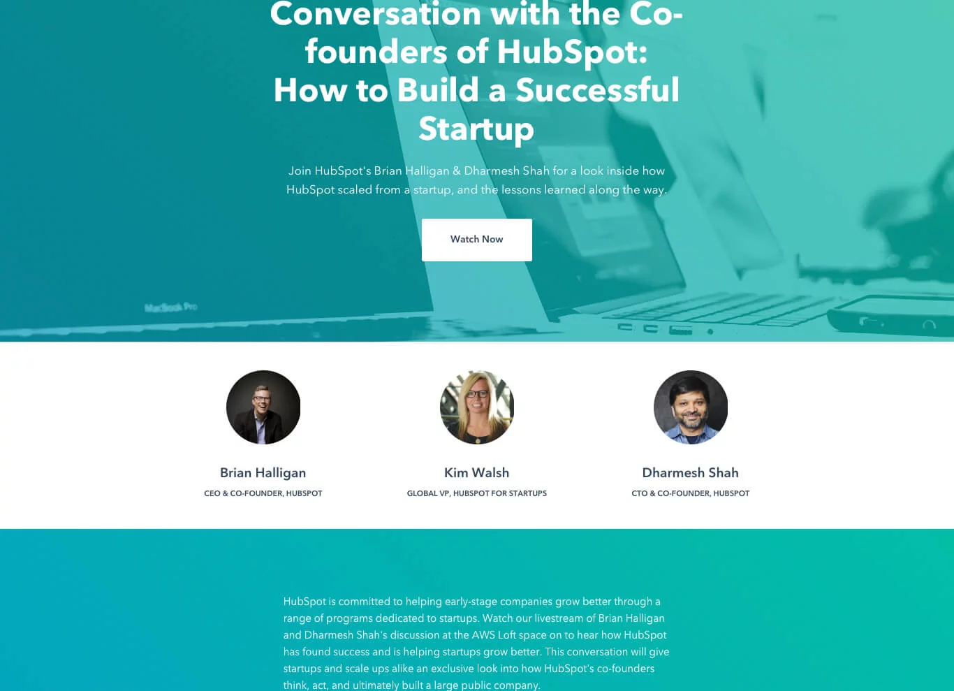 Webinar landing page — More registrations