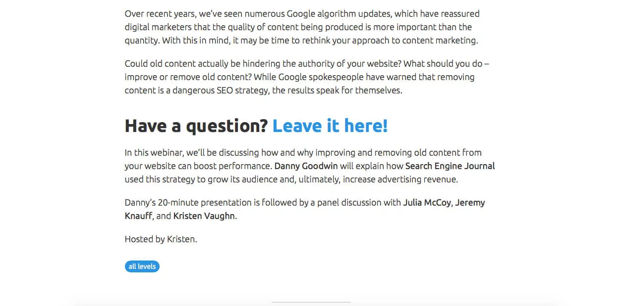 SEMrush webinar