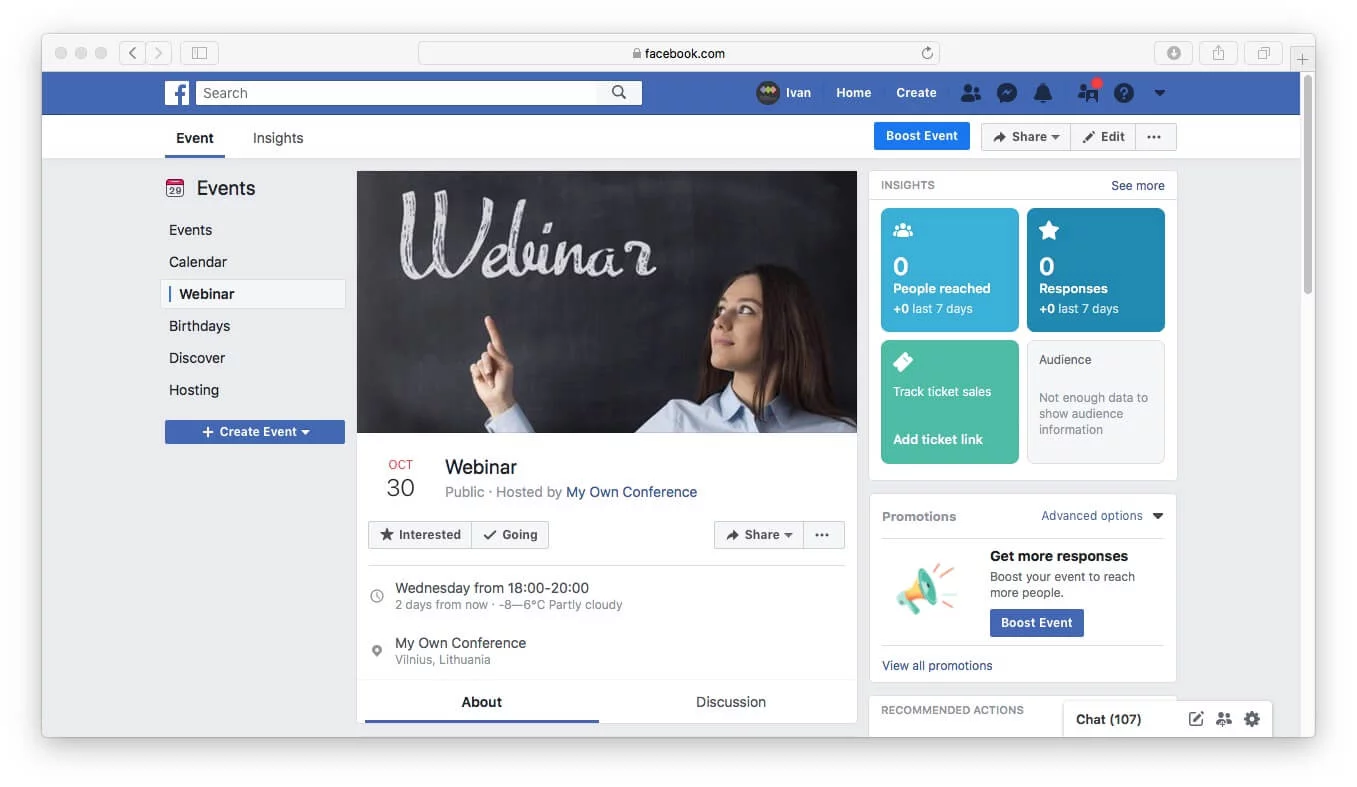 Facebook event