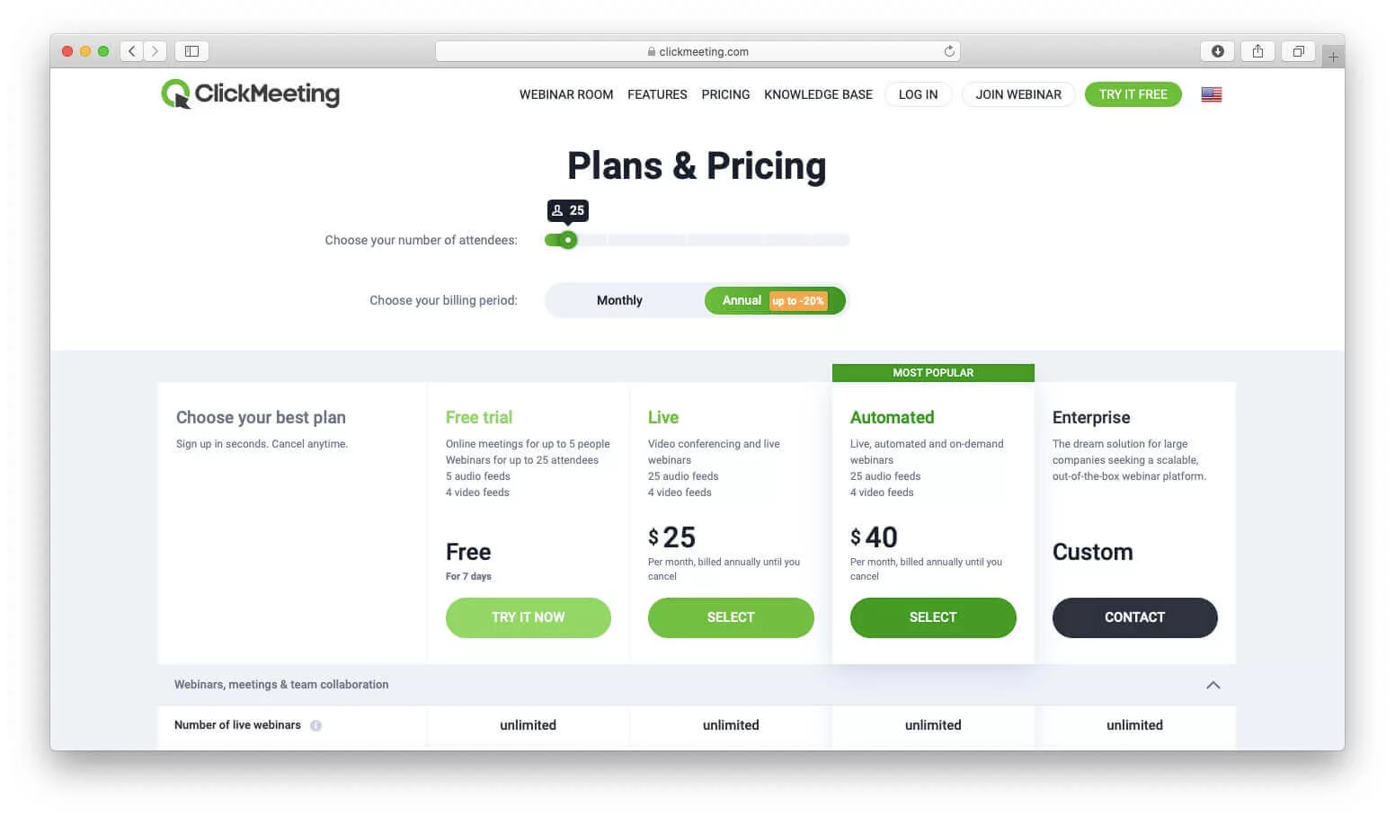 ClickMeeting pricing