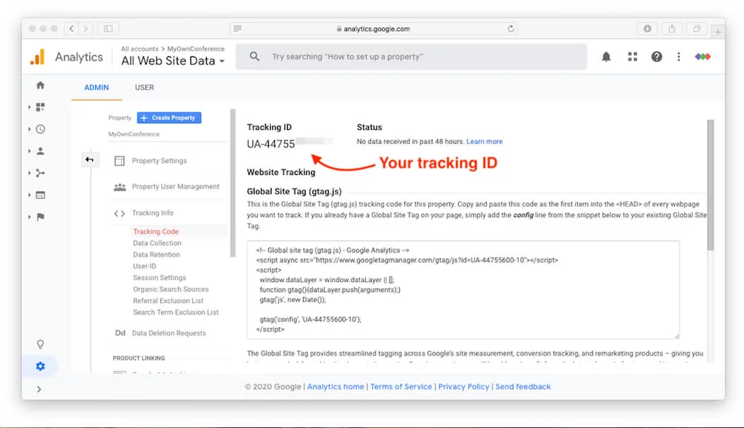 Identifying key moments in webinars with analytics Set the tracking ID