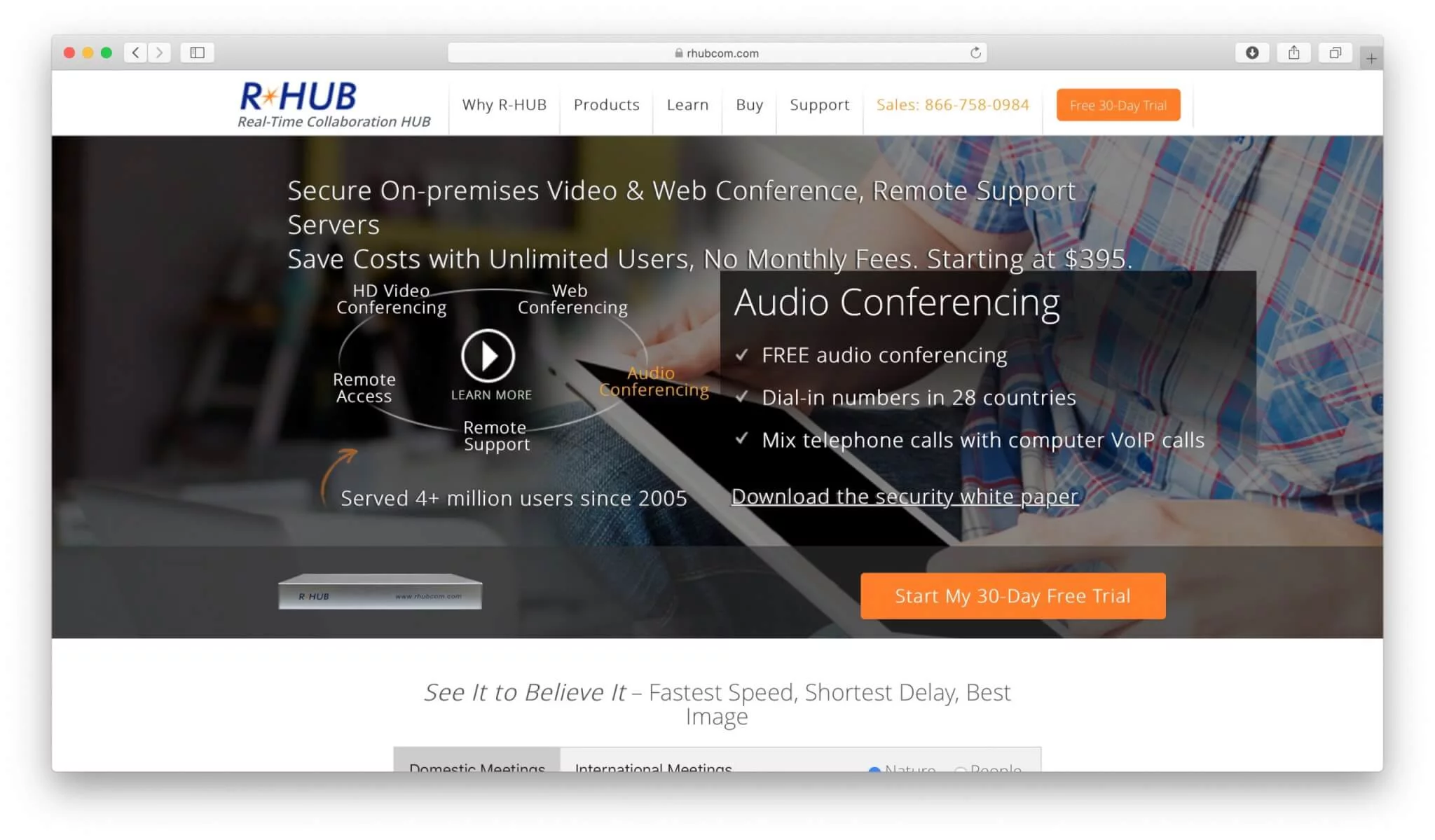 Secure on-premises video and web conference, remote support servers.