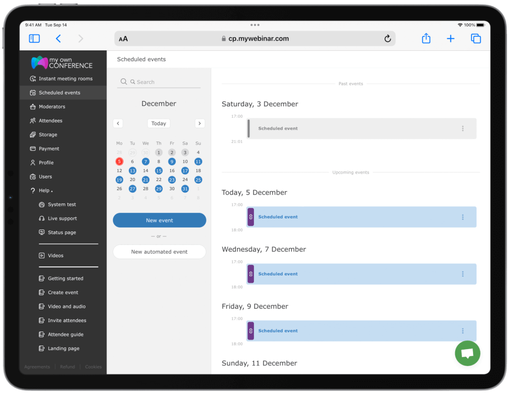 Organize and host a webinar