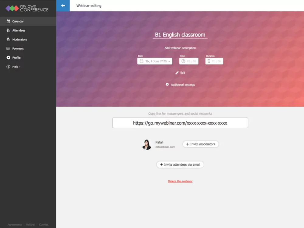 MyOwnConference webinar tool