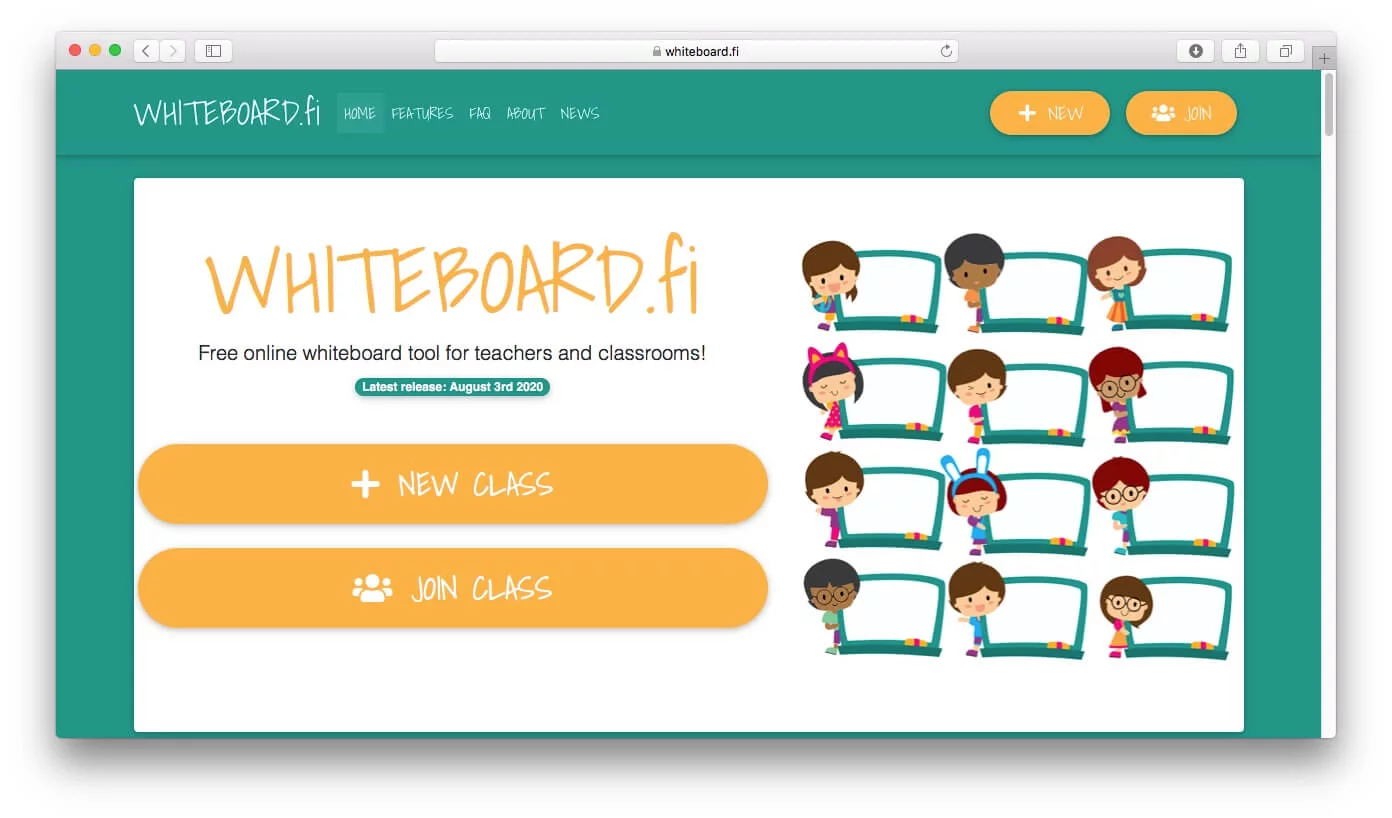 Free online whiteboard tool for teachers and classrooms.