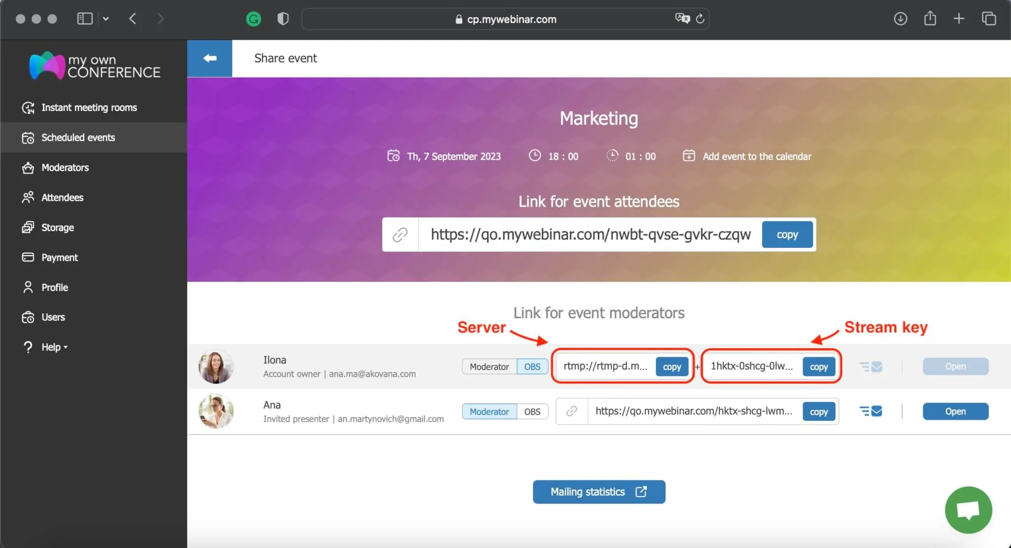 Webinar is streaming live from OBS Studio Live streaming in progress via OBS Studio