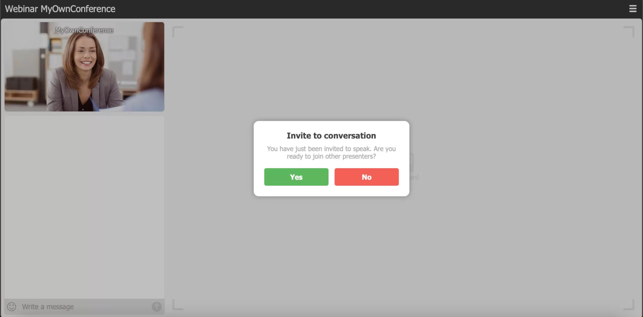 Invite to conversation