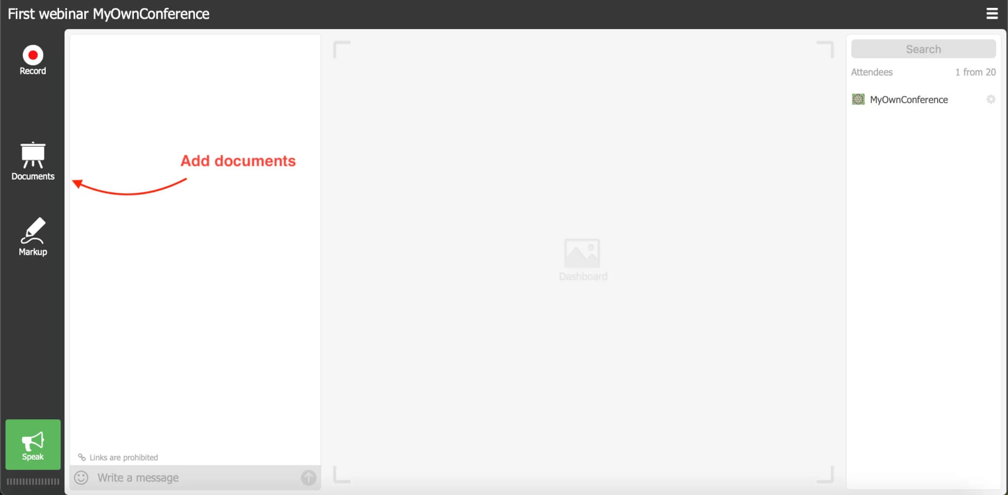 Add documents for your webinar