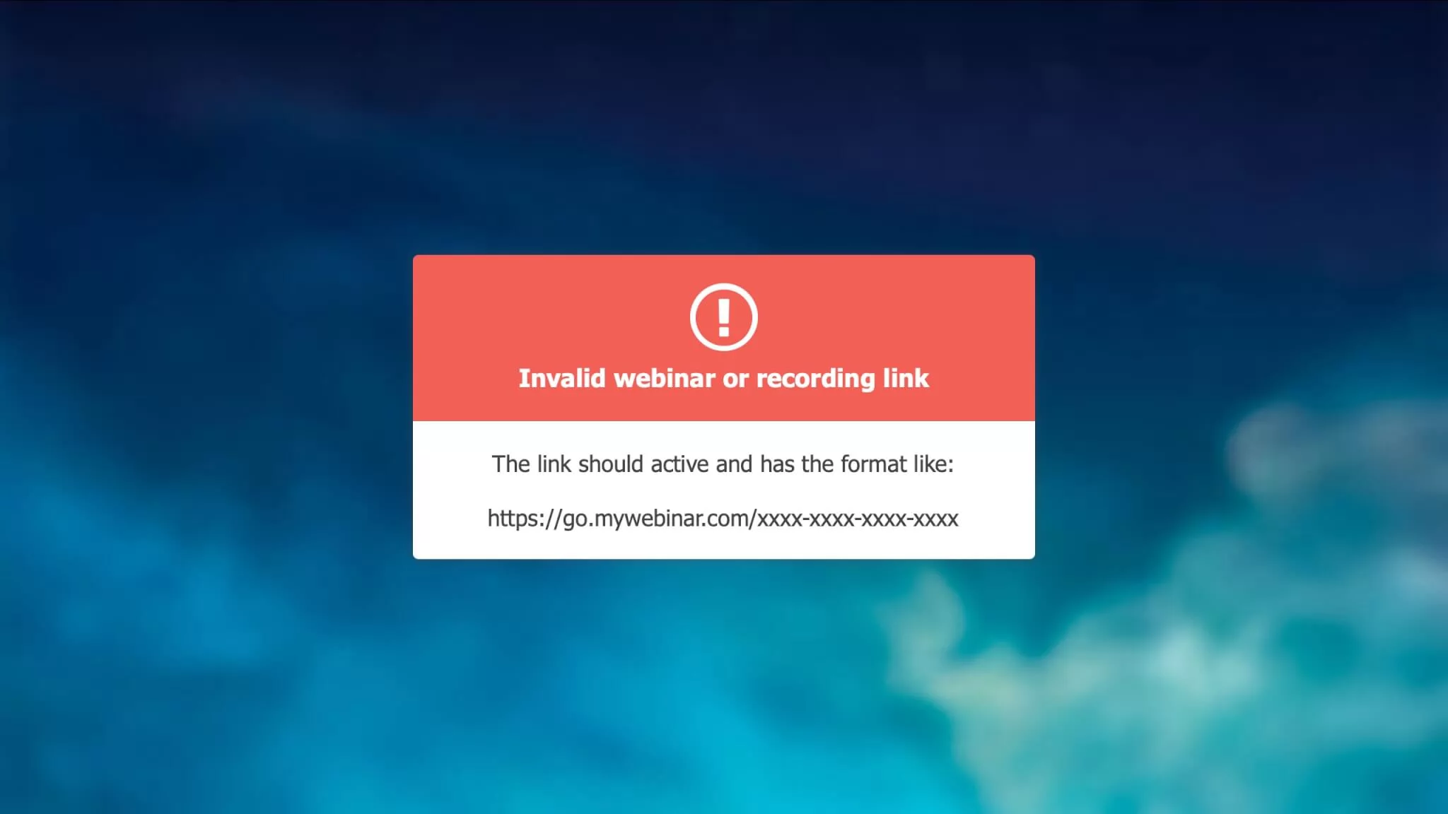 Webinar attendee guide – incorrect link