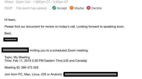 Email invitations