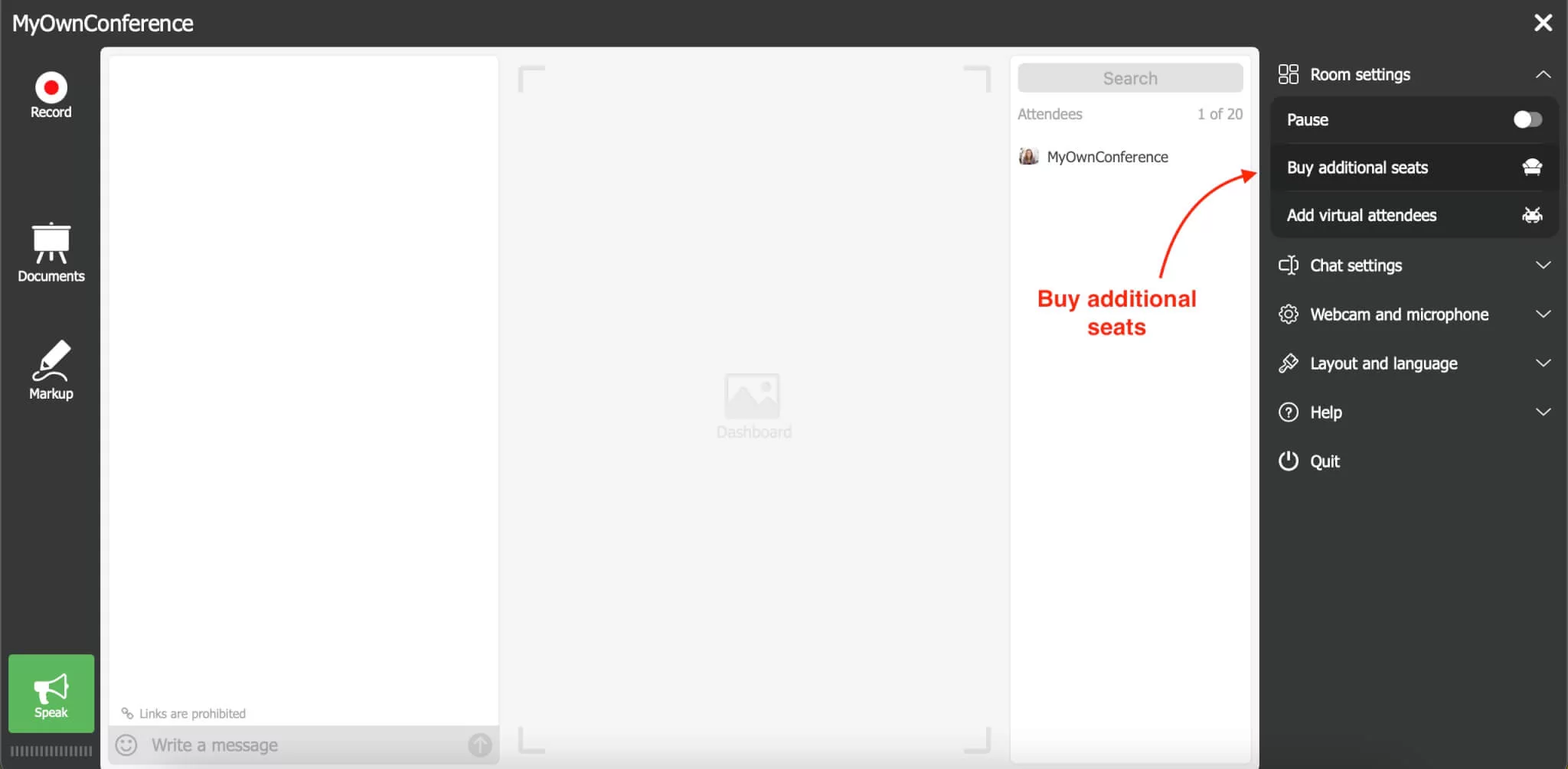 Buy additional seats