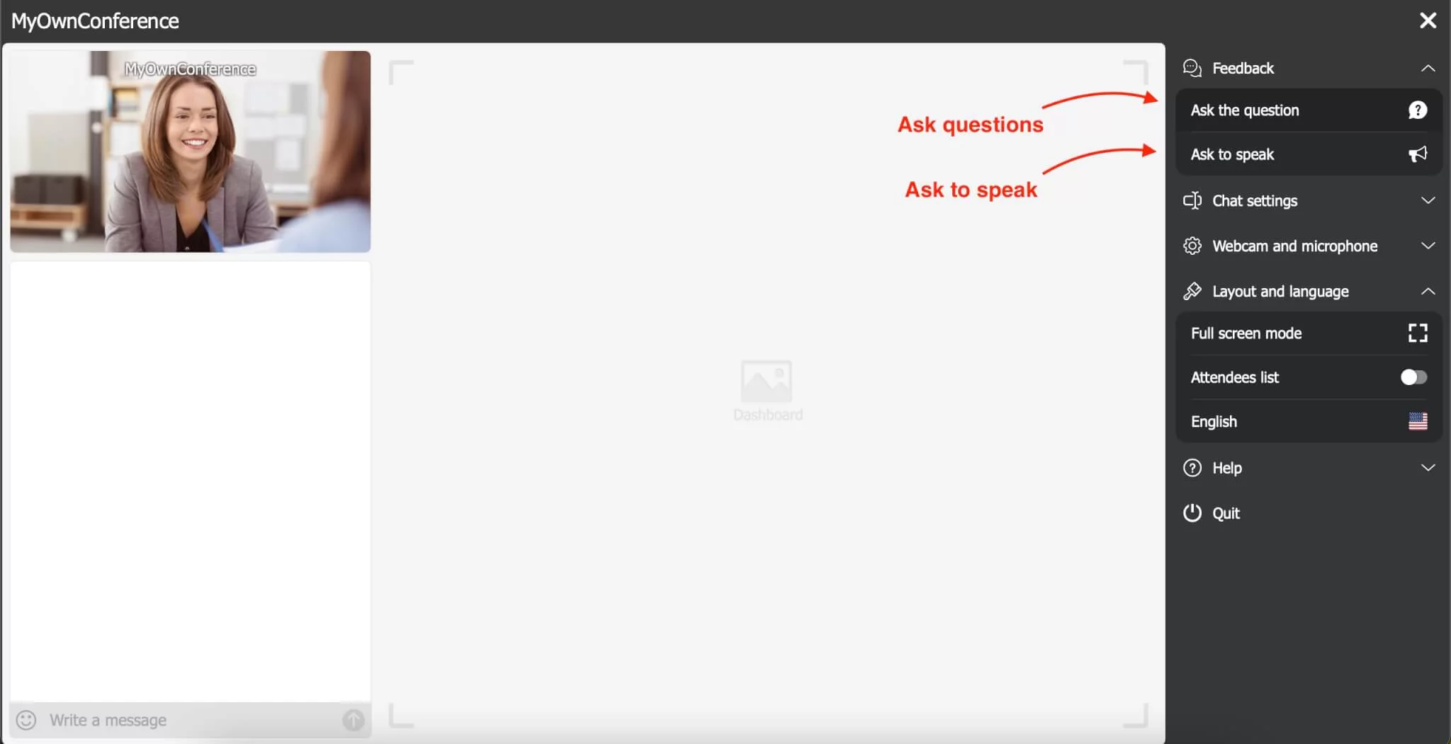 Ask questions: to speak