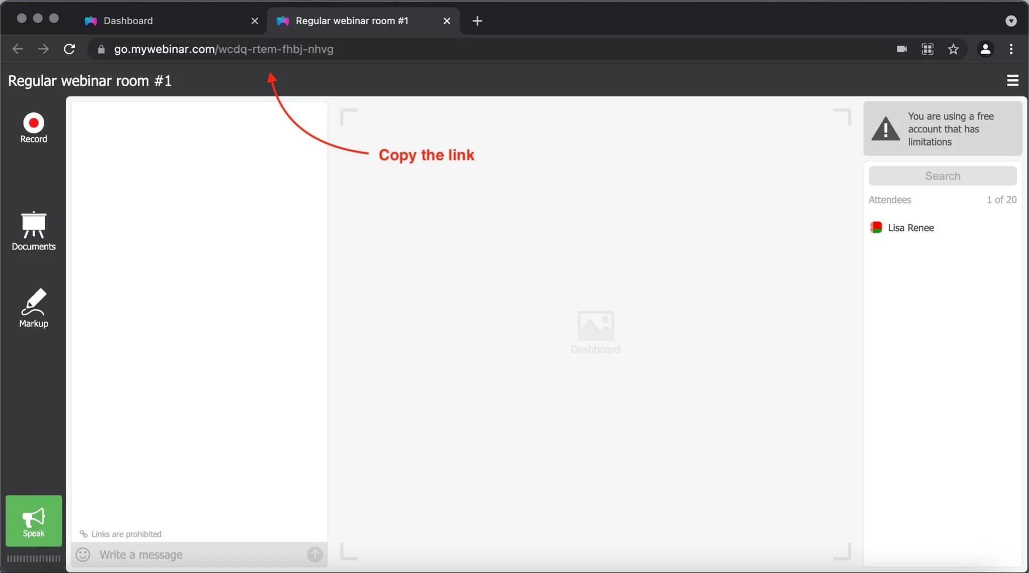 Copy the link to your webinar Copy the link to your webinar