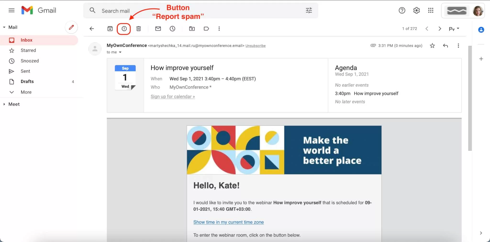 Gmail spam button Gmail spam button