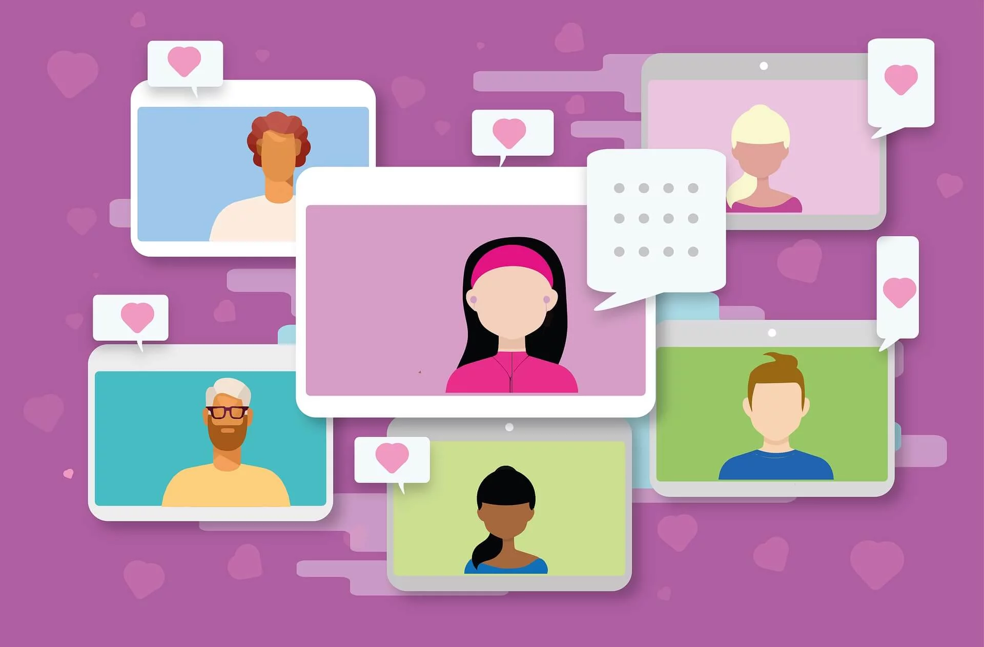 Leveraging Instagram to connect audiences with your webinar Abstract illustration of social media and online webinar connection