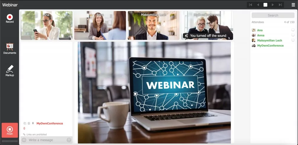 What does a webinar room look like in normal mode? What does a webinar room look like in normal mode?