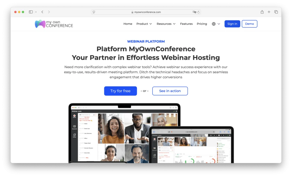 Host a webinar with MyOwnConference