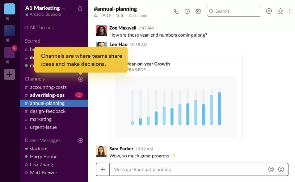 Slack do współdzielenia ekranu