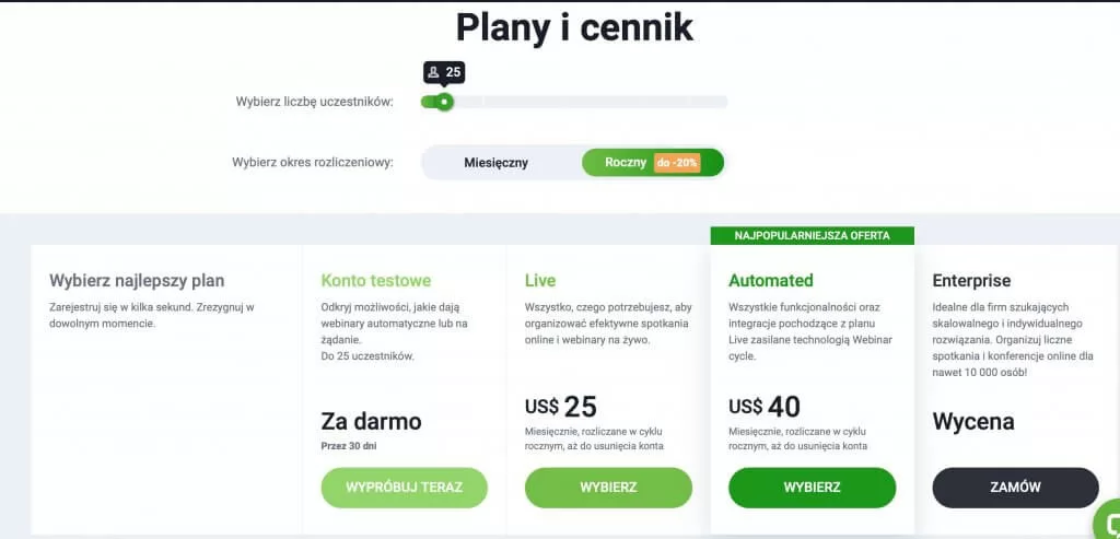 ClickMeeting ceny