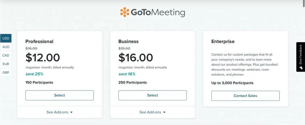 GoToMeeting ceny
