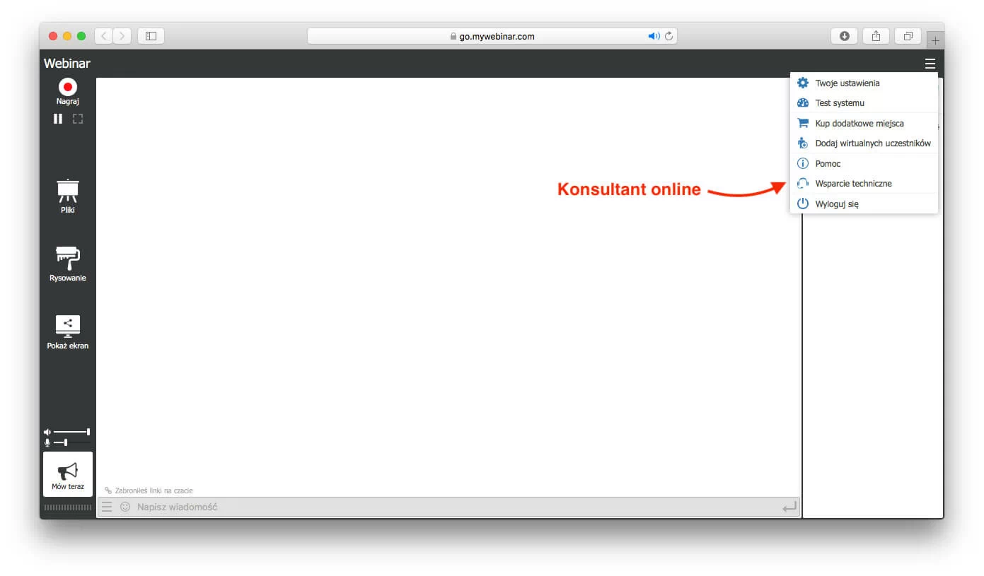 Konsultant online w pokoju