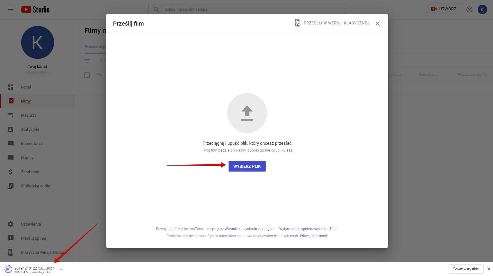 plik na YT