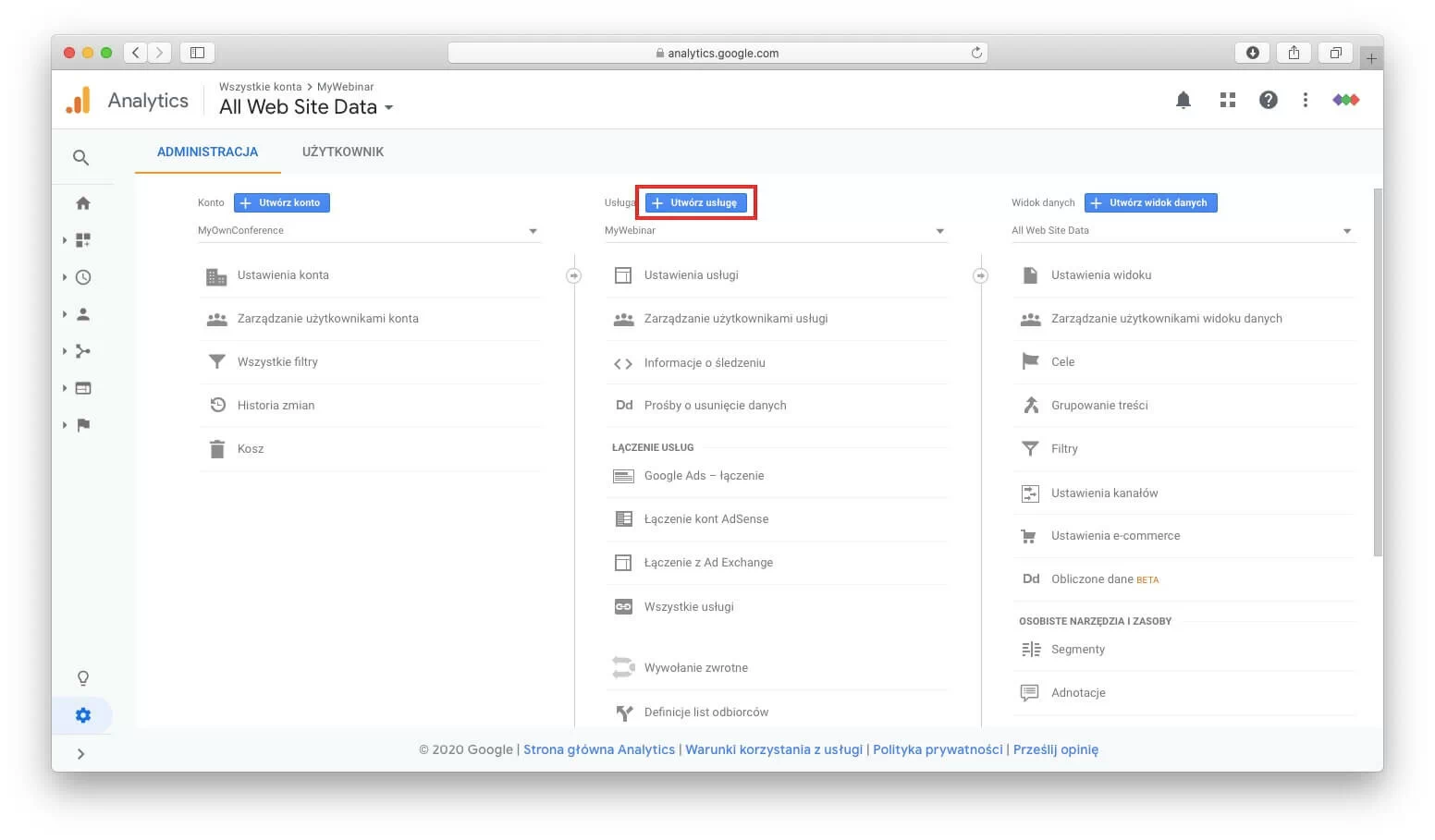 Google Analytics - utworch usluge
