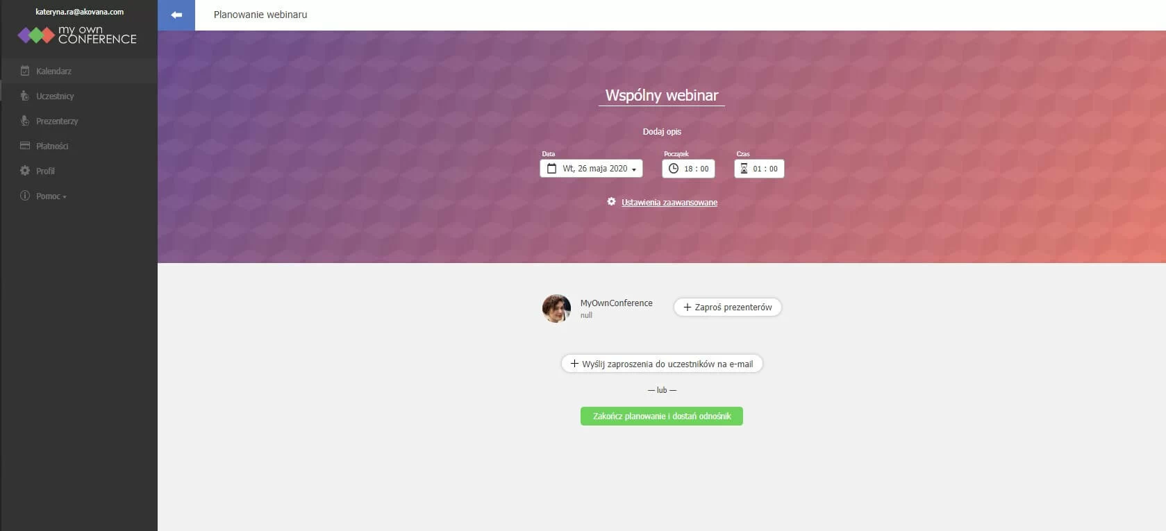 planowanie wspólnego webinaru