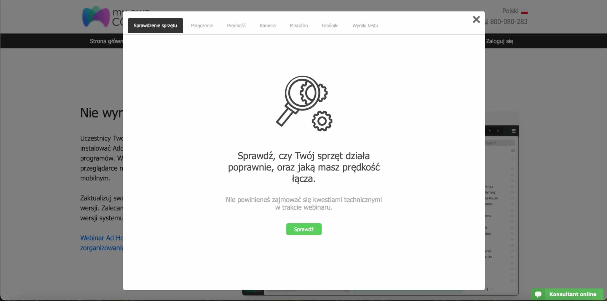 test systemu