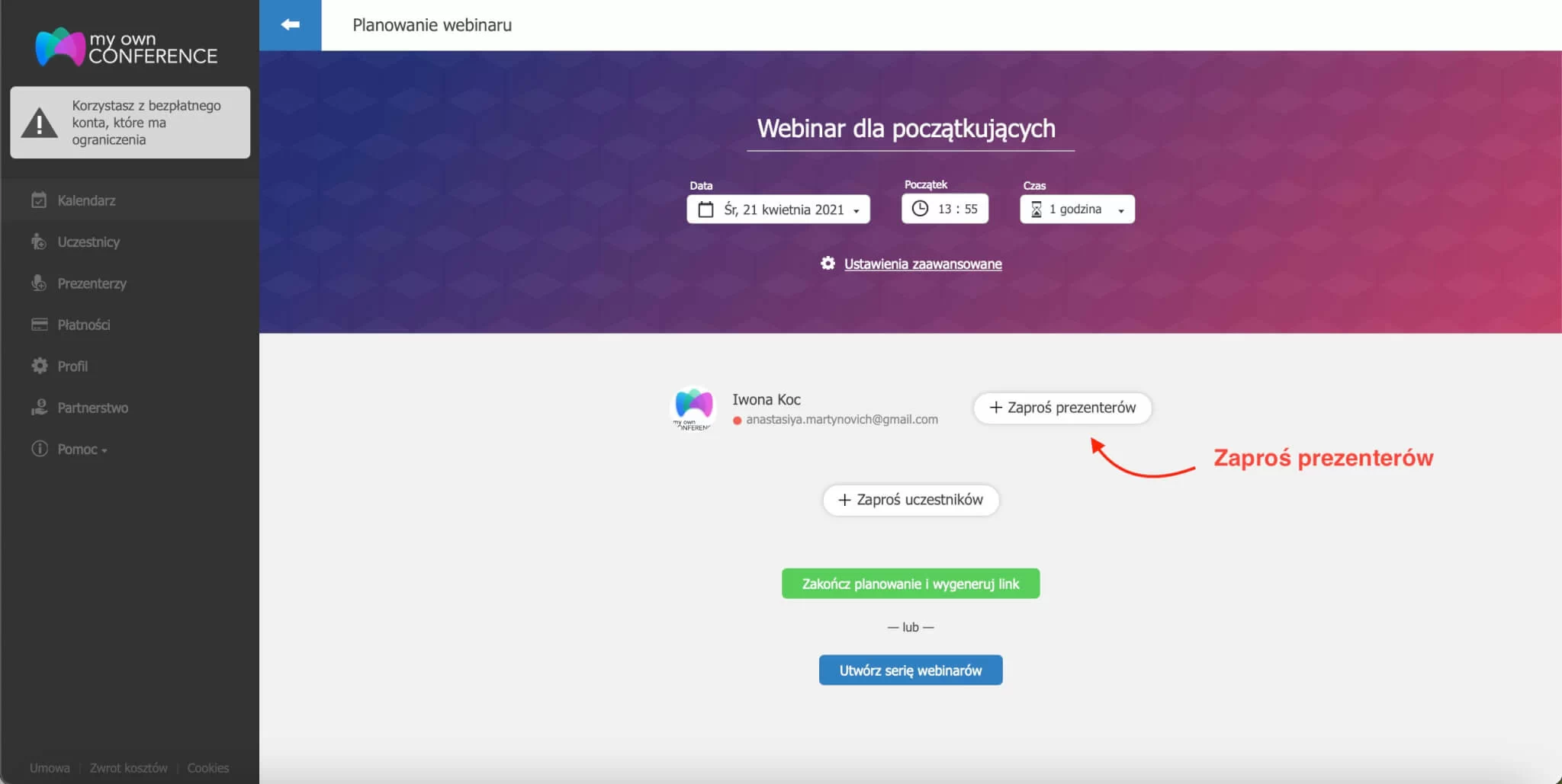 Zaproszenie prezenterów