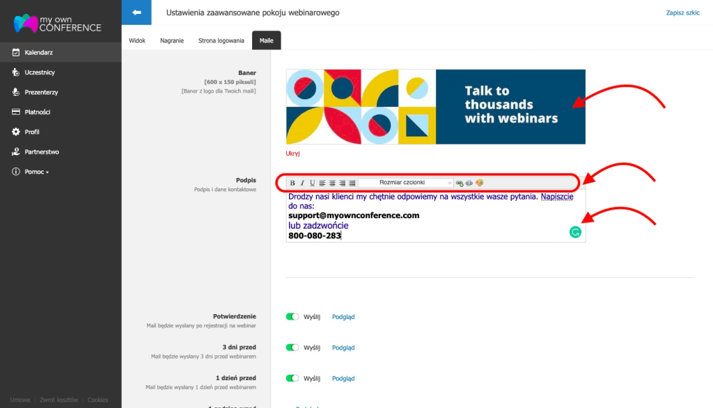 Zmienić zaproszenie na webinar