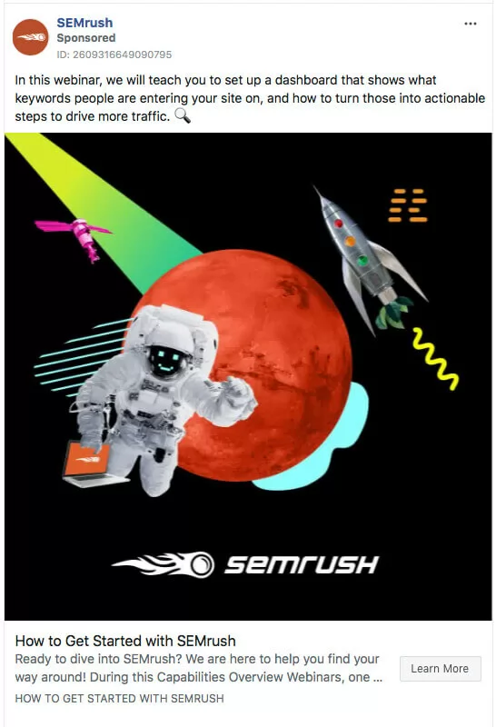 Reklama webinaru SEMrush