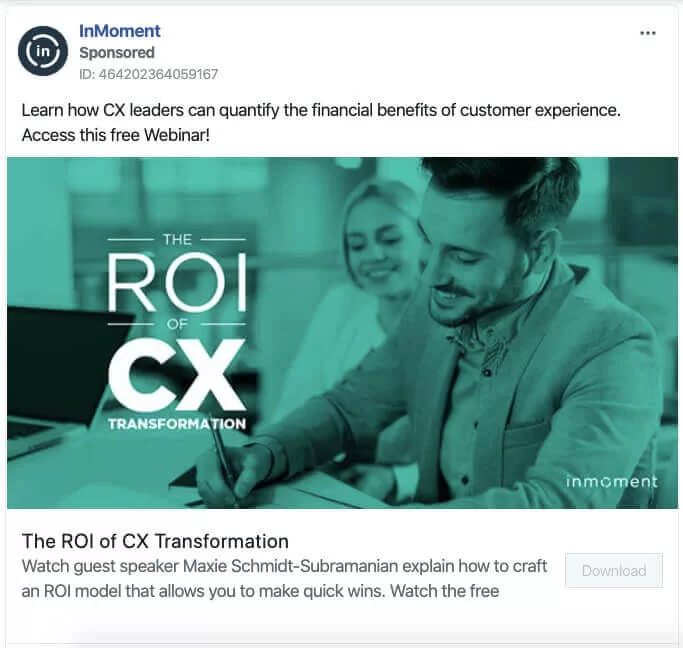 Reklama webinaru InMoment