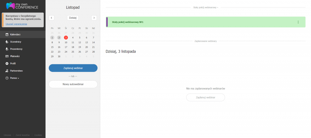 planowanie webinaru
