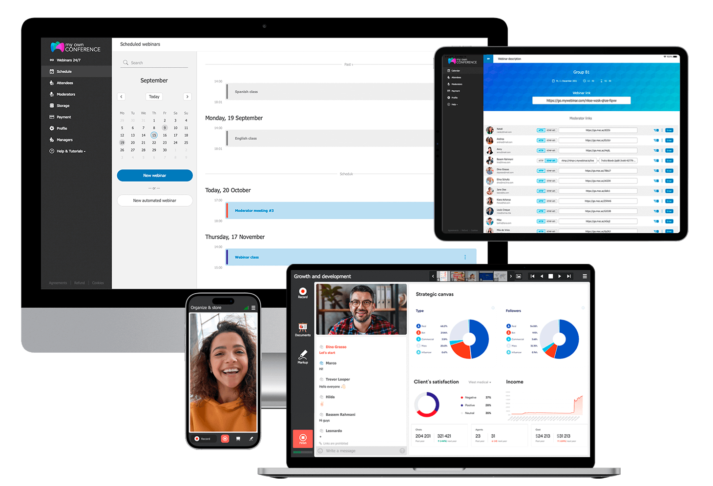 Вебинарная комната от MyOwnConference Комната для вебинаров от MyOwnConference
