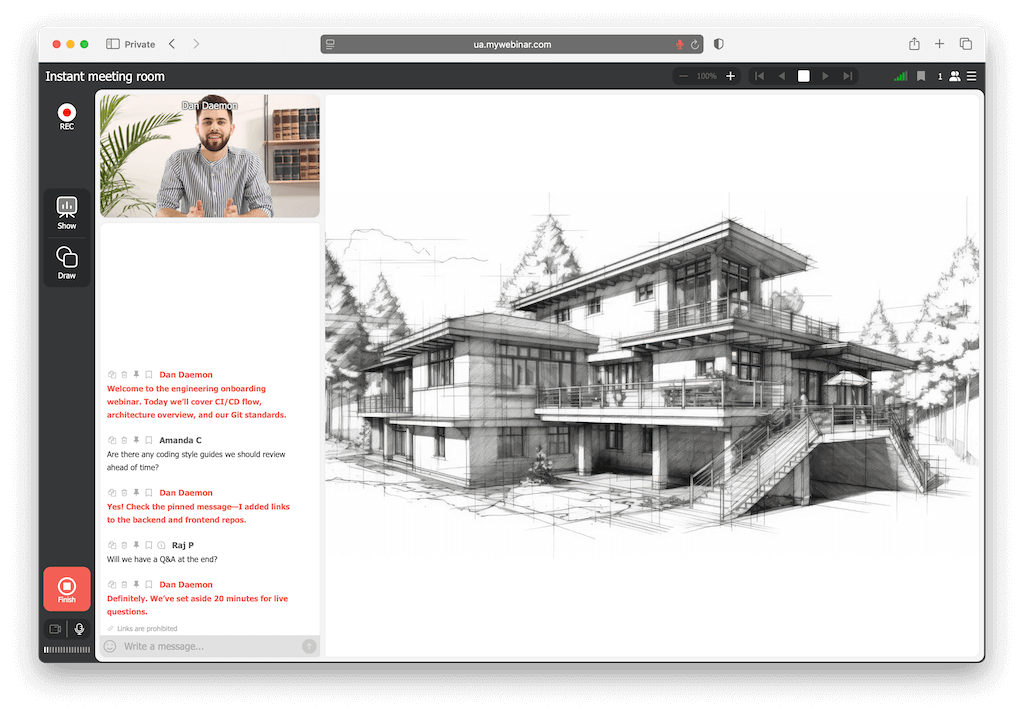 Live-Webinar mit einemeiner Ingenieurin, der*die CAD-Software und technische Diagramme präsentiert